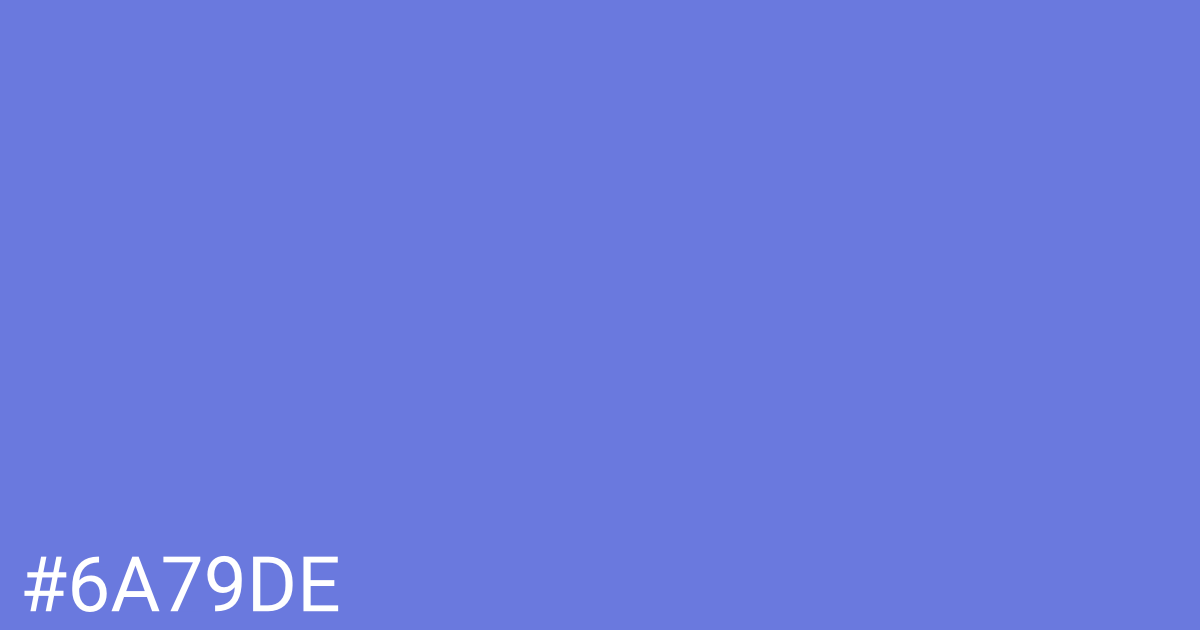 Hex color #6a79de graphic