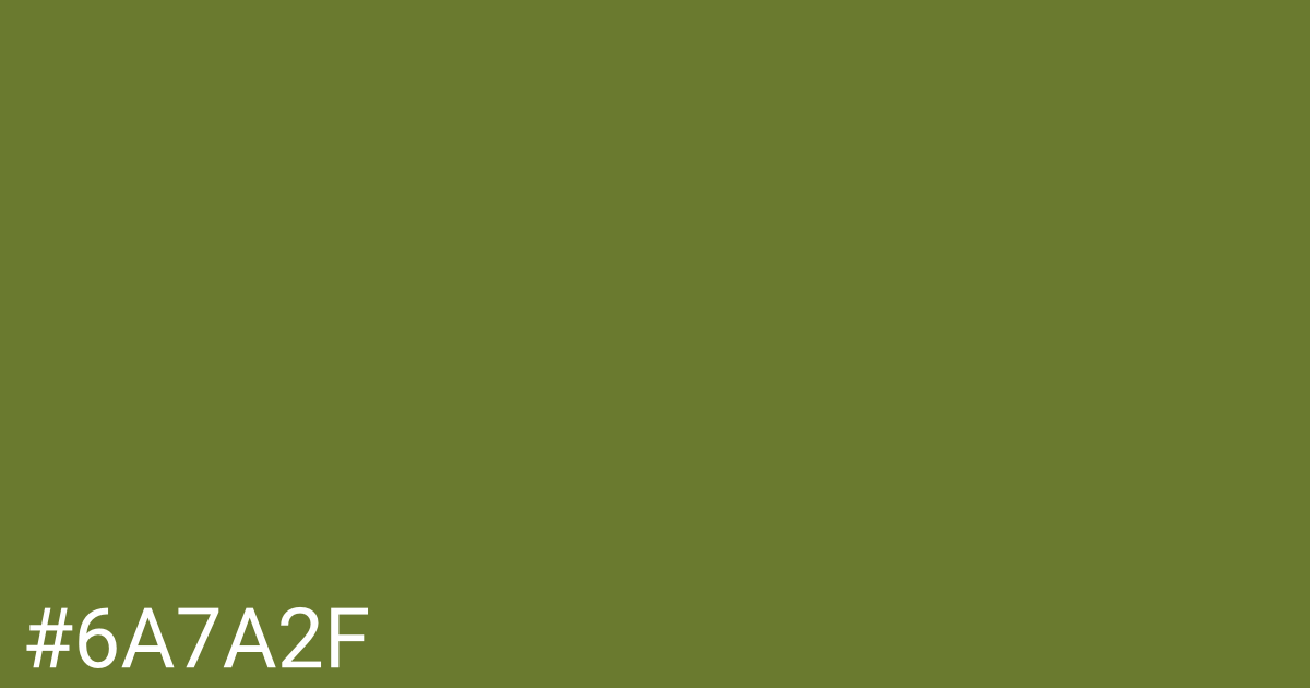 Hex color #6a7a2f graphic