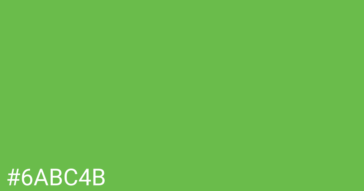 Hex color #6abc4b graphic