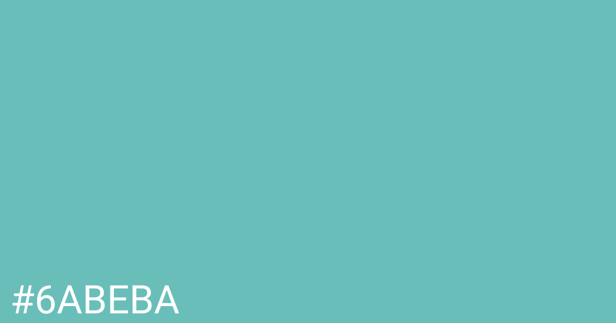 Hex color #6abeba graphic