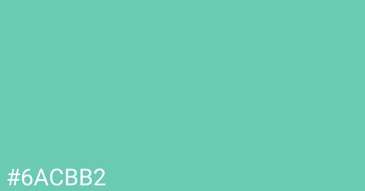 Hex color #6acbb2 graphic
