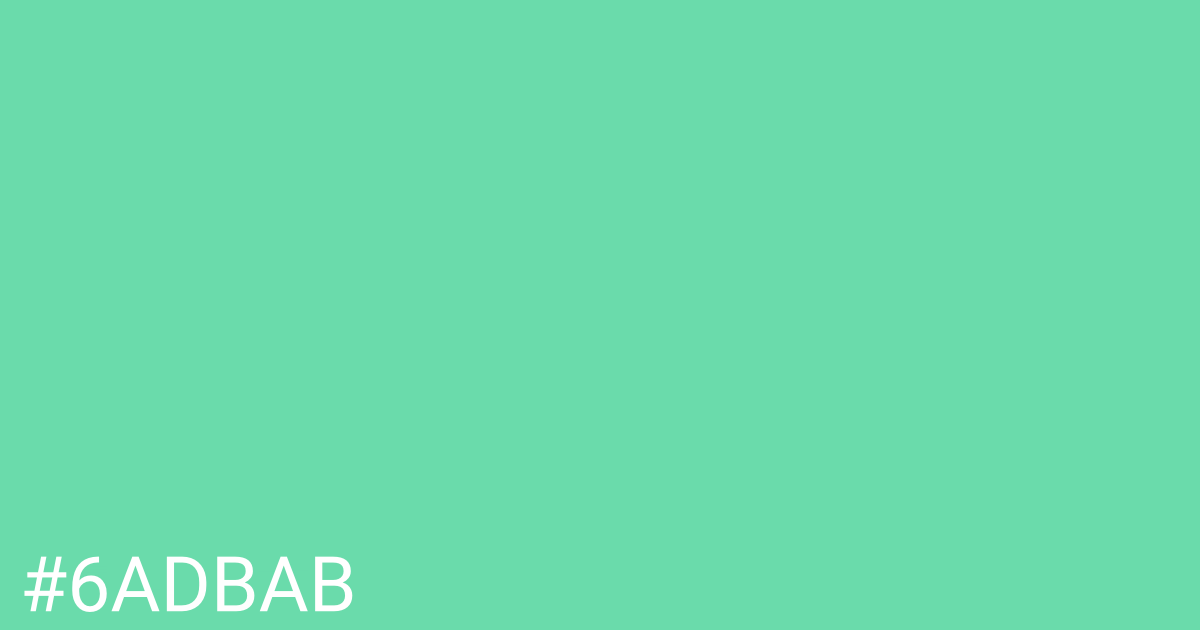 Hex color #6adbab graphic