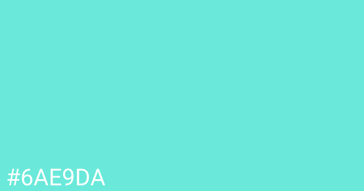 Hex color #6ae9da graphic