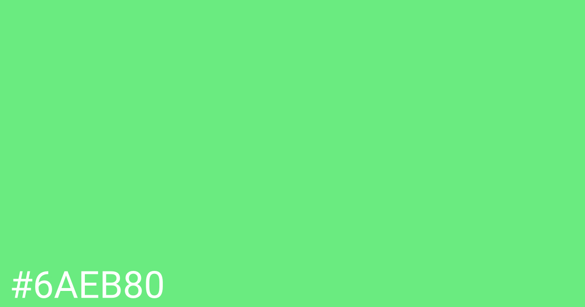 Hex color #6aeb80 graphic