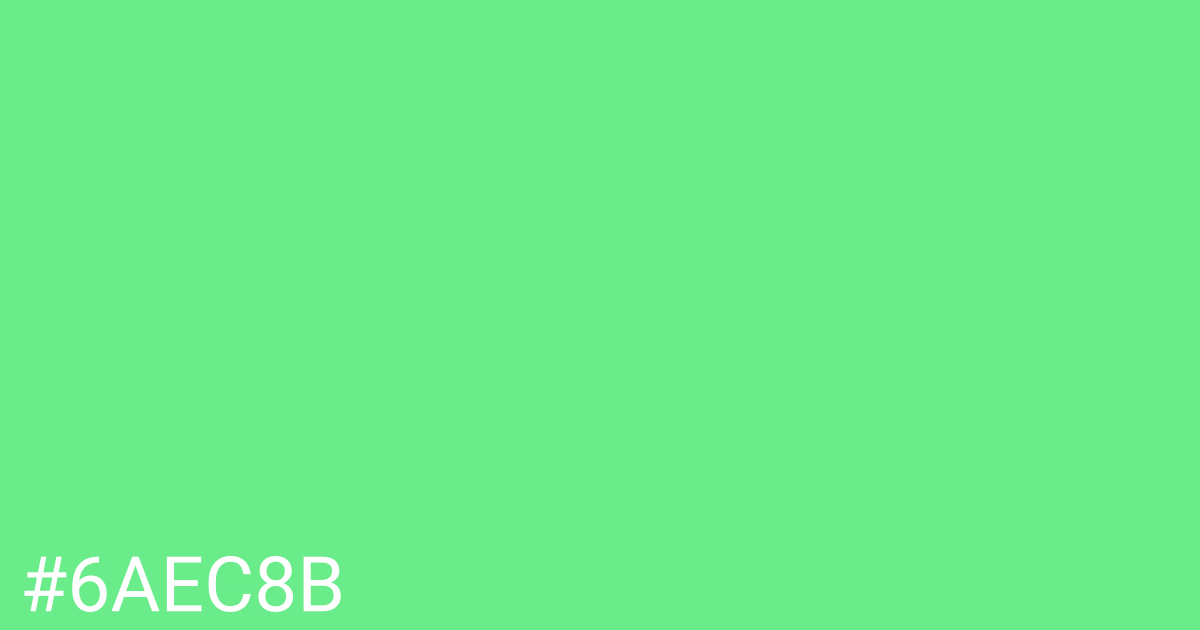 Hex color #6aec8b graphic