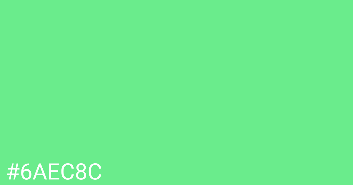 Hex color #6aec8c graphic