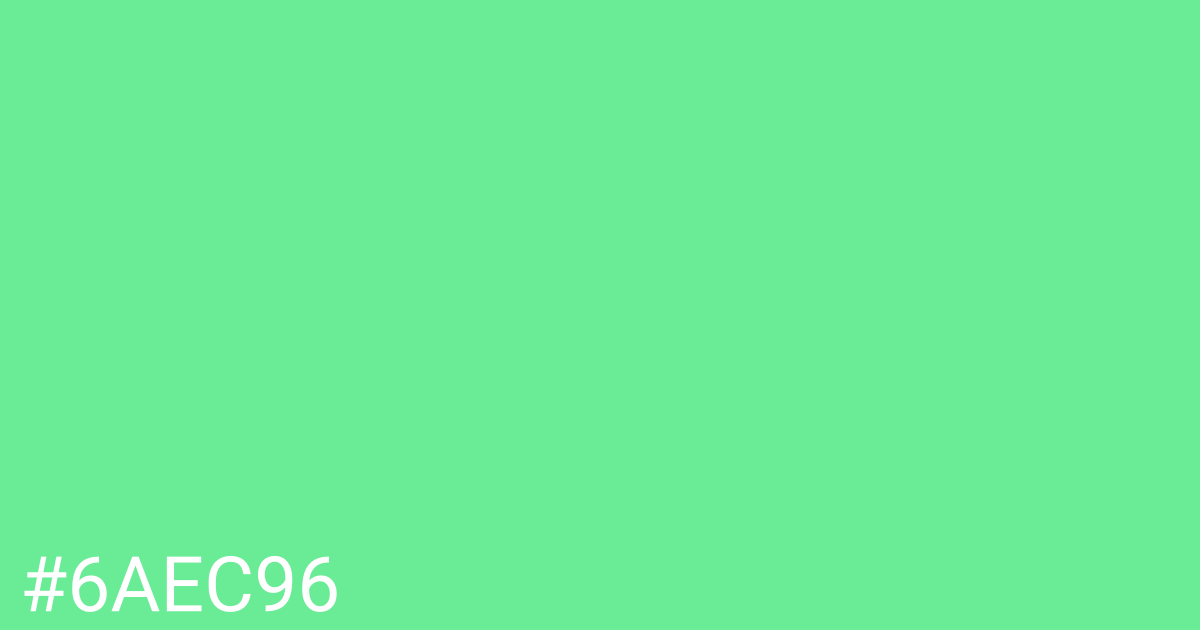 Hex color #6aec96 graphic