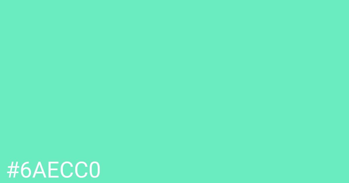 Hex color #6aecc0 graphic