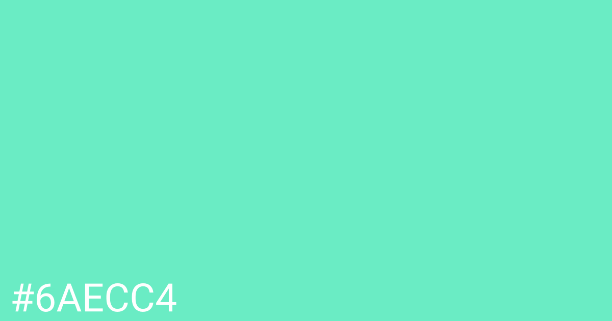 Hex color #6aecc4 graphic