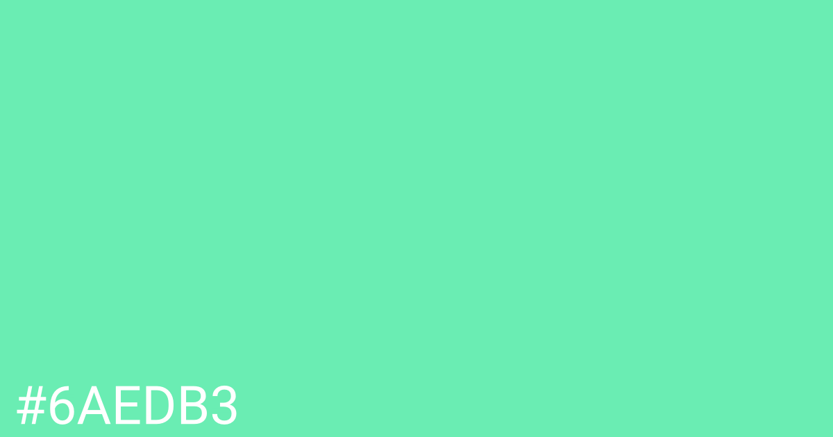 Hex color #6aedb3 graphic