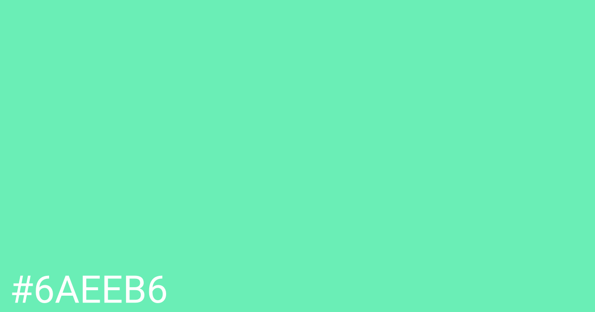 Hex color #6aeeb6 graphic