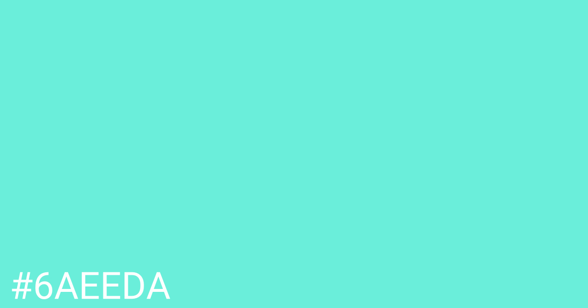 Hex color #6aeeda graphic