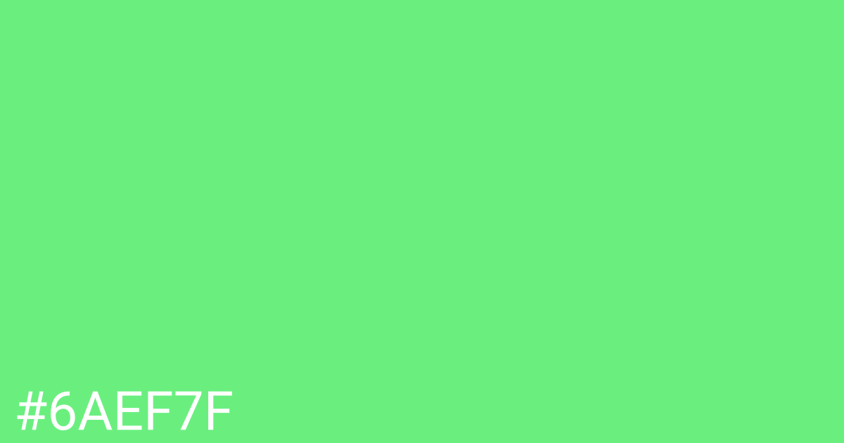 Hex color #6aef7f graphic