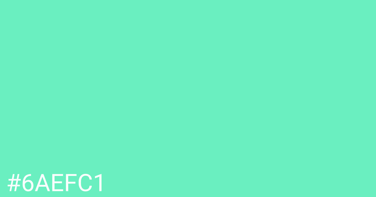 Hex color #6aefc1 graphic