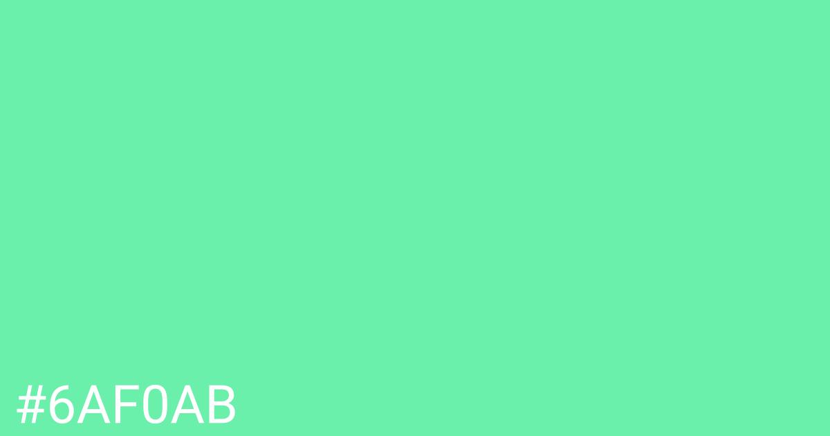 Hex color #6af0ab graphic