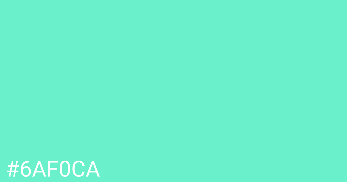 Hex color #6af0ca graphic