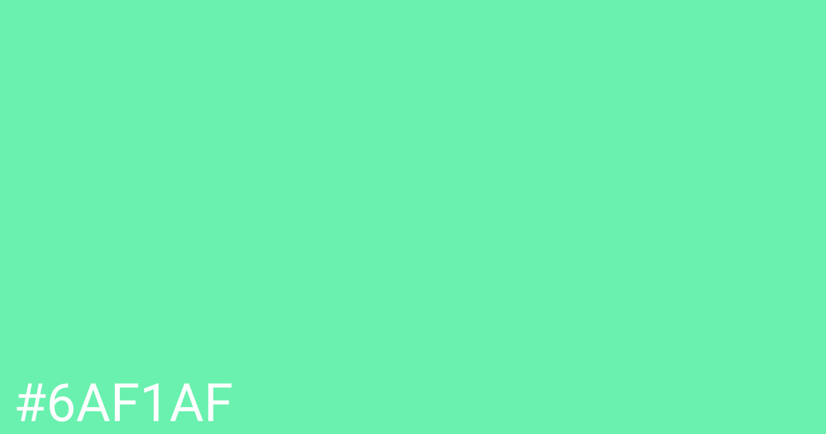 Hex color #6af1af graphic