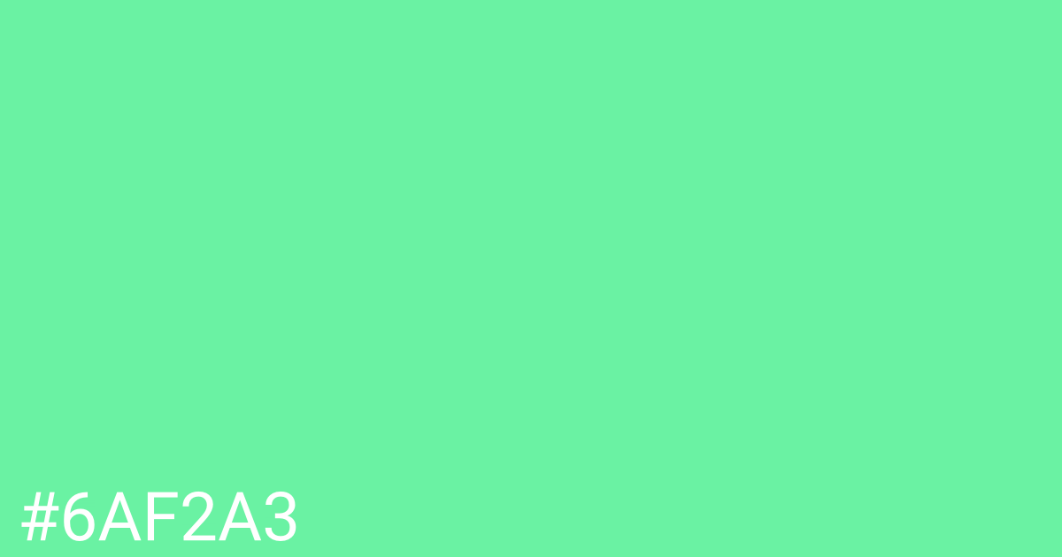 Hex color #6af2a3 graphic