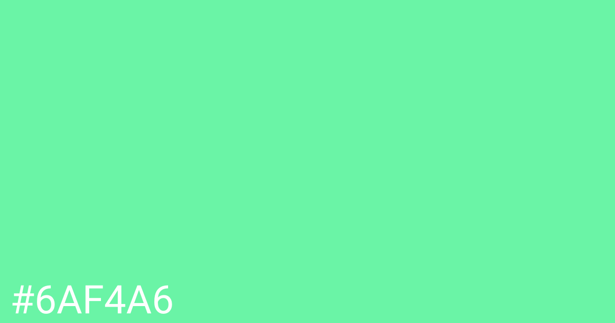Hex color #6af4a6 graphic