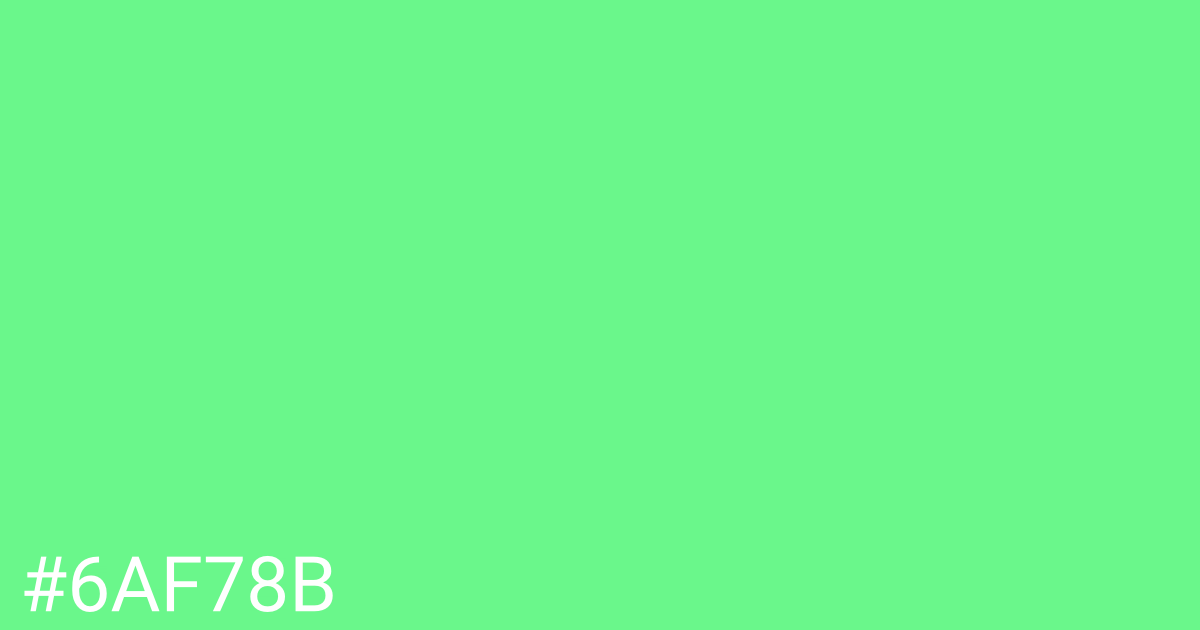 Hex color #6af78b graphic