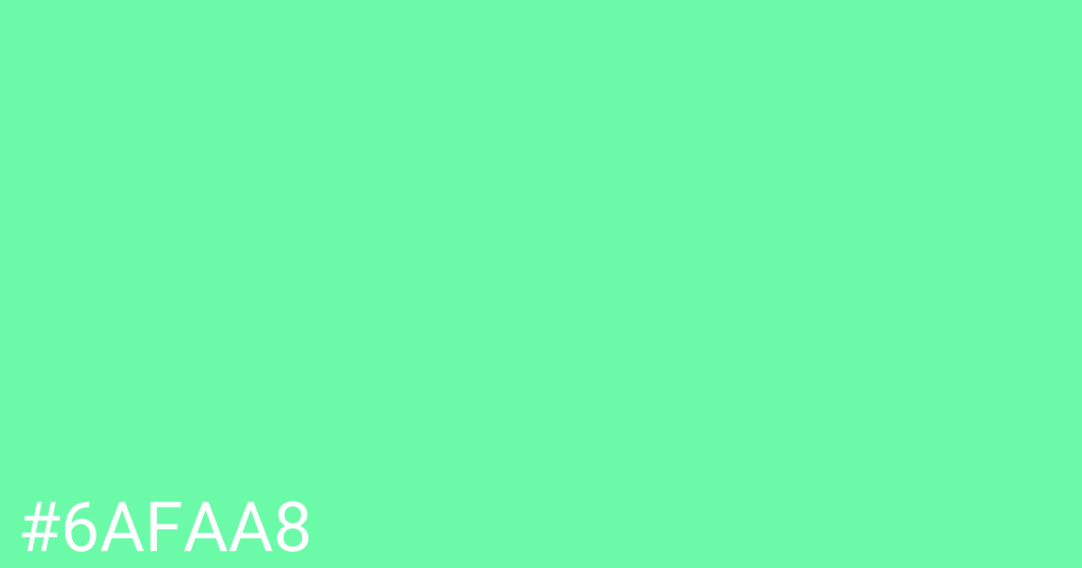 Hex color #6afaa8 graphic