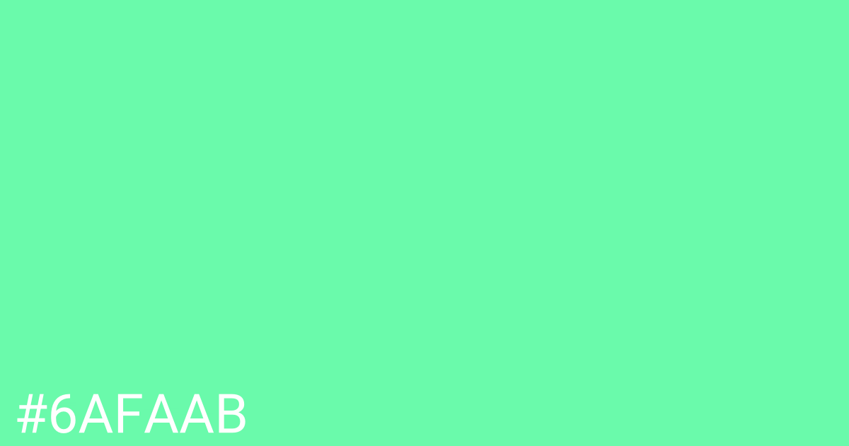 Hex color #6afaab graphic