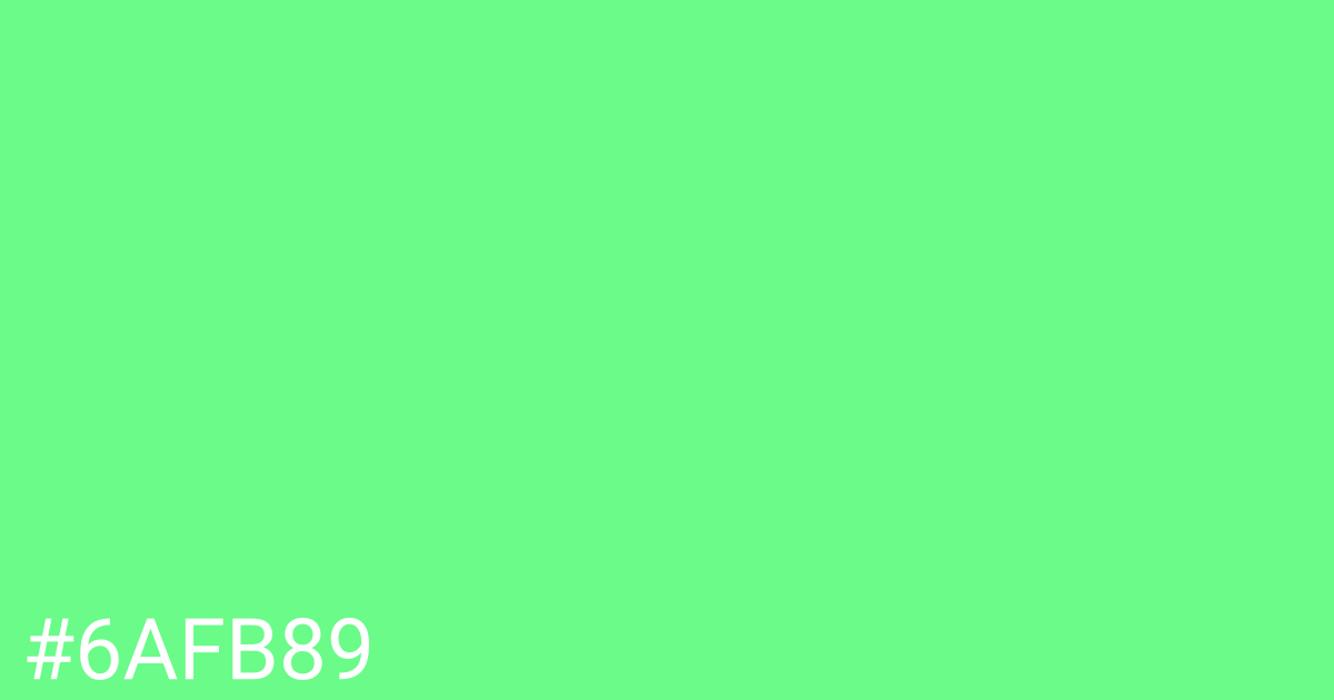 Hex color #6afb89 graphic