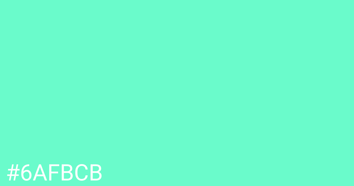 Hex color #6afbcb graphic