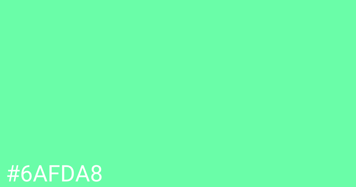 Hex color #6afda8 graphic