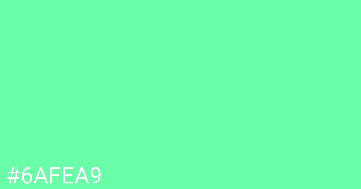 Hex color #6afea9 graphic