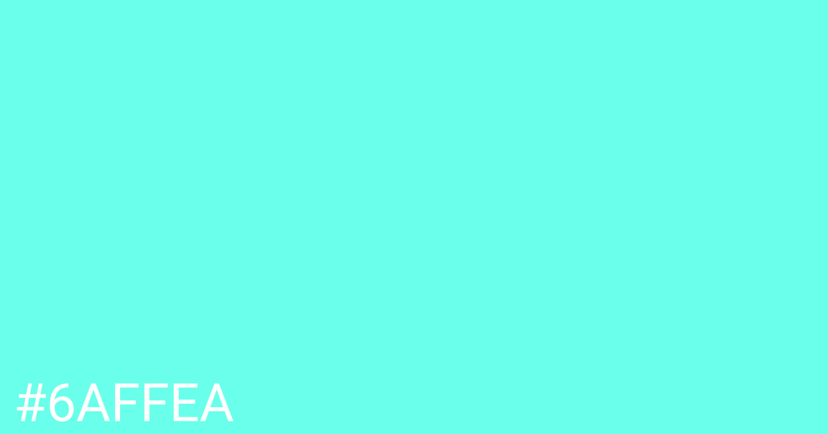 Hex color #6affea graphic