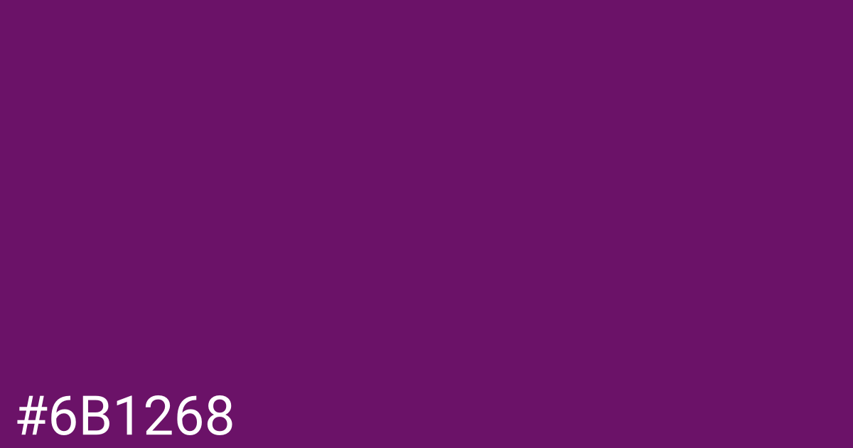 Hex color #6b1268 graphic