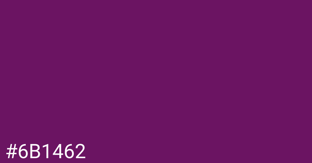 Hex color #6b1462 graphic