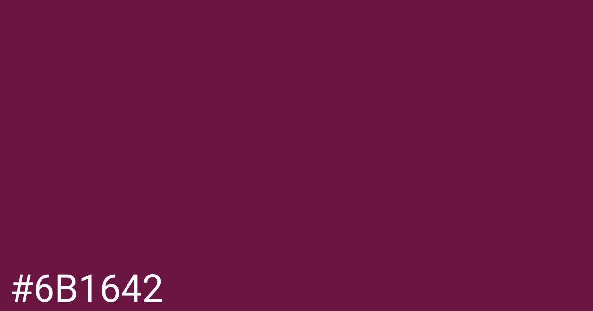 Hex color #6b1642 graphic