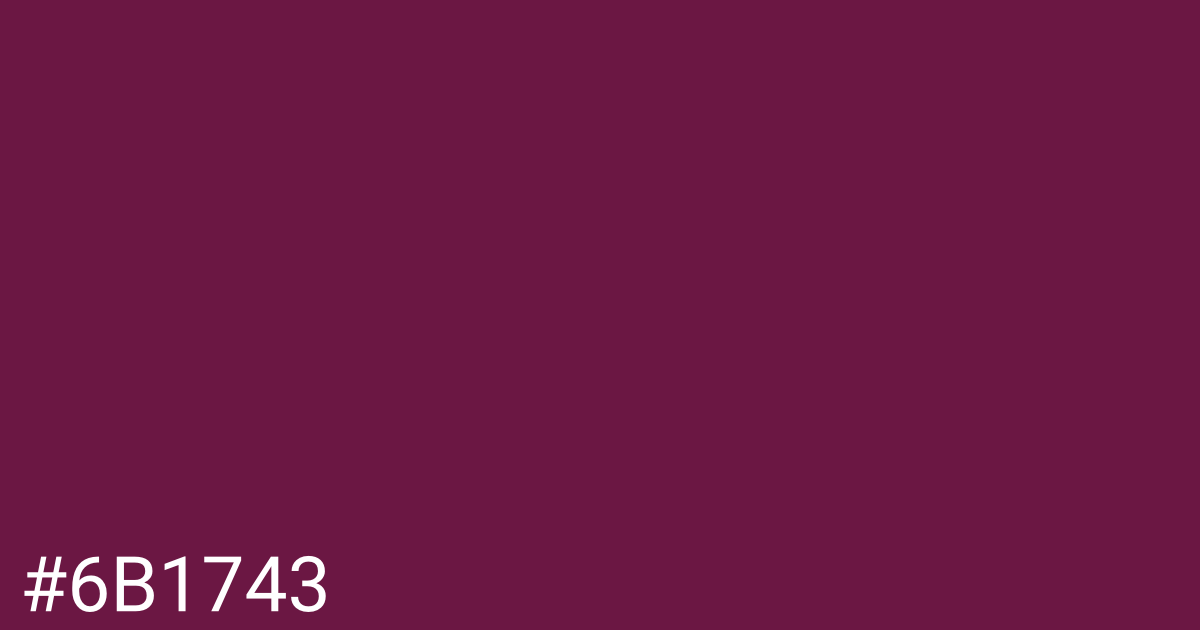 Hex color #6b1743 graphic