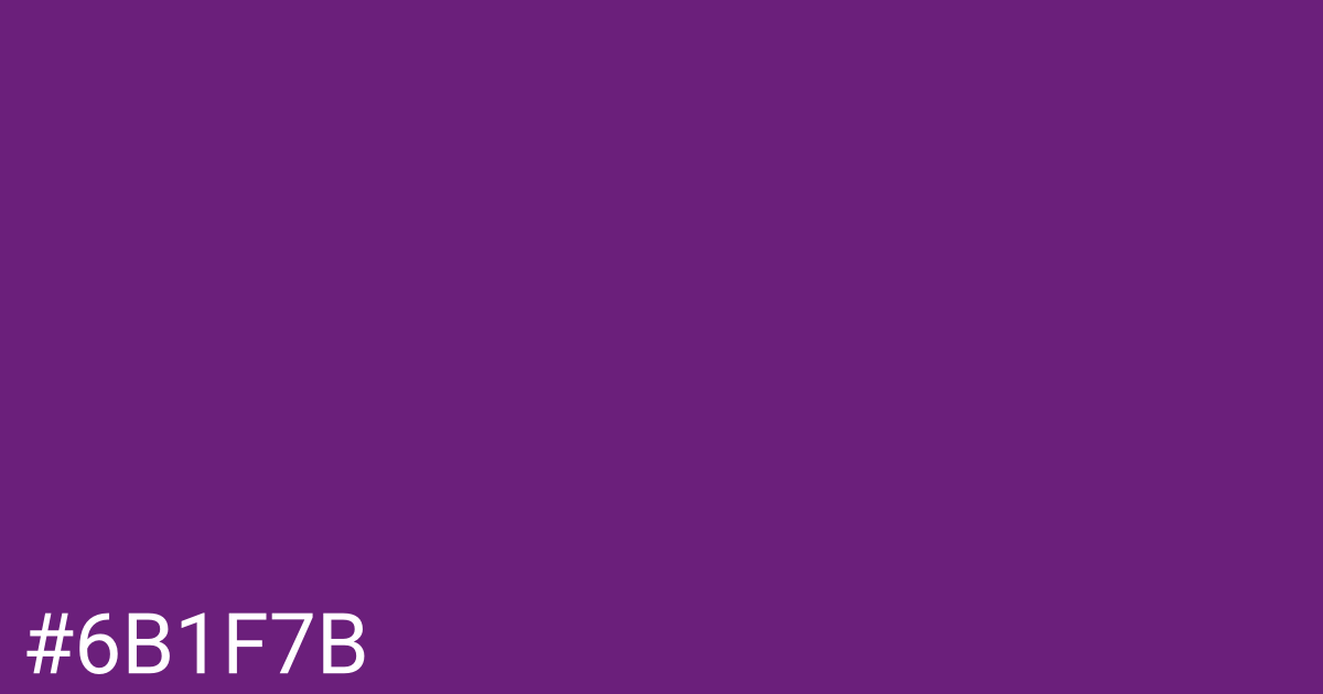 Hex color #6b1f7b graphic