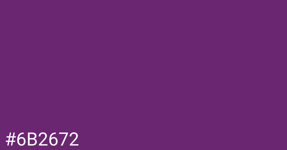 Hex color #6b2672 graphic