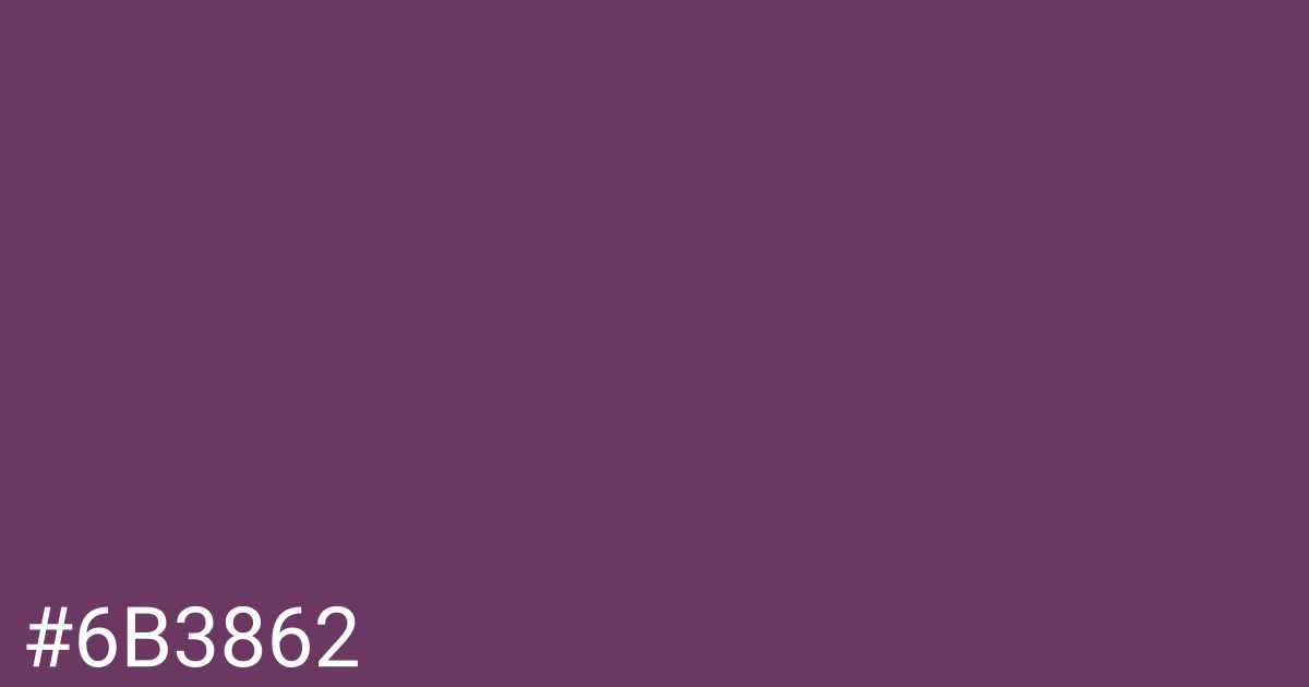 Hex color #6b3862 graphic