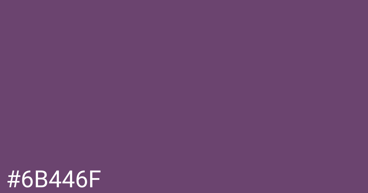 Hex color #6b446f graphic