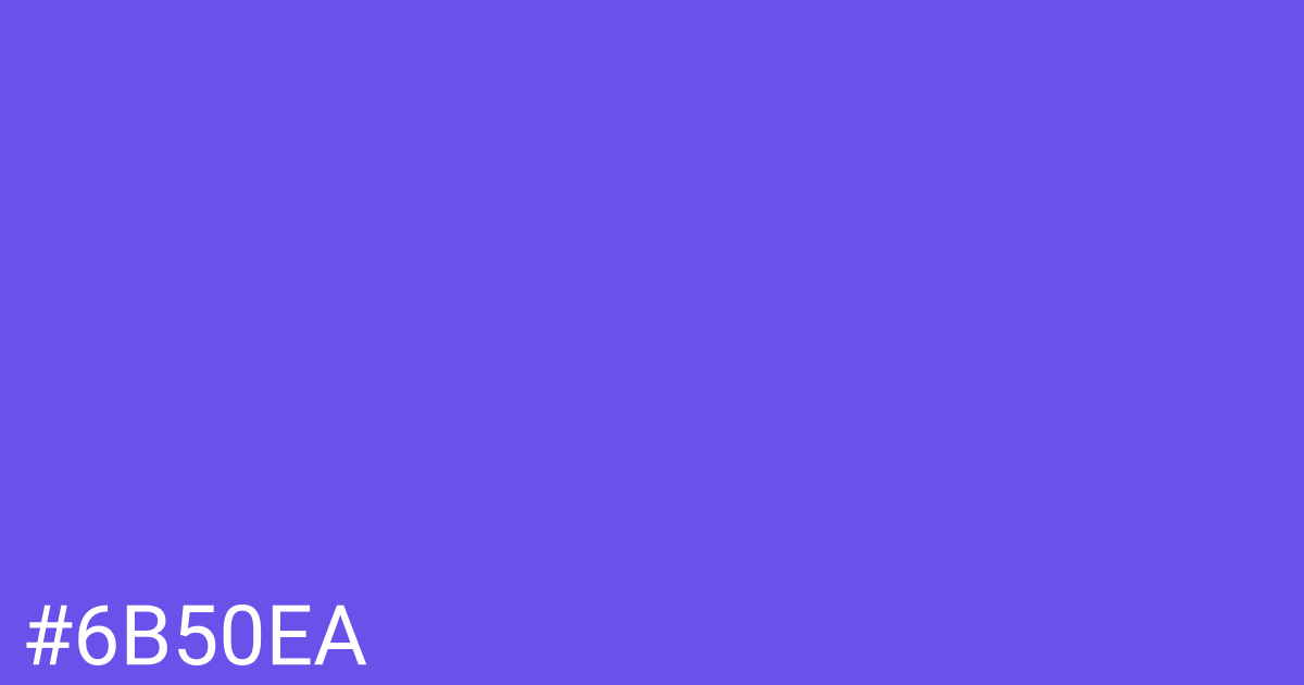Hex color #6b50ea graphic