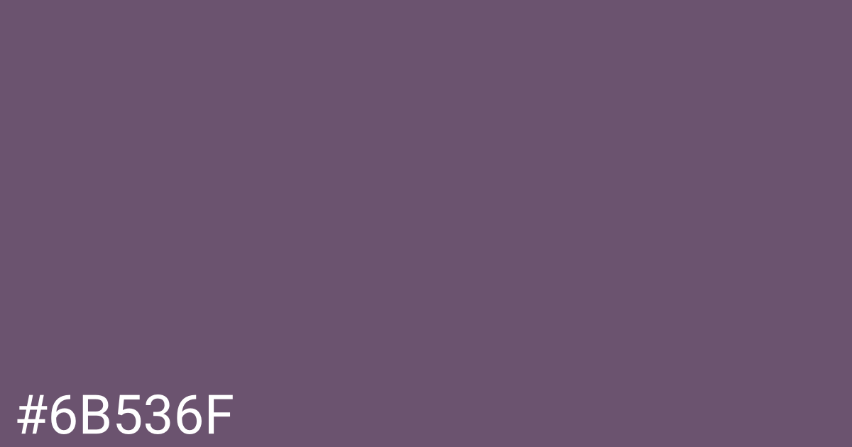 Hex color #6b536f graphic