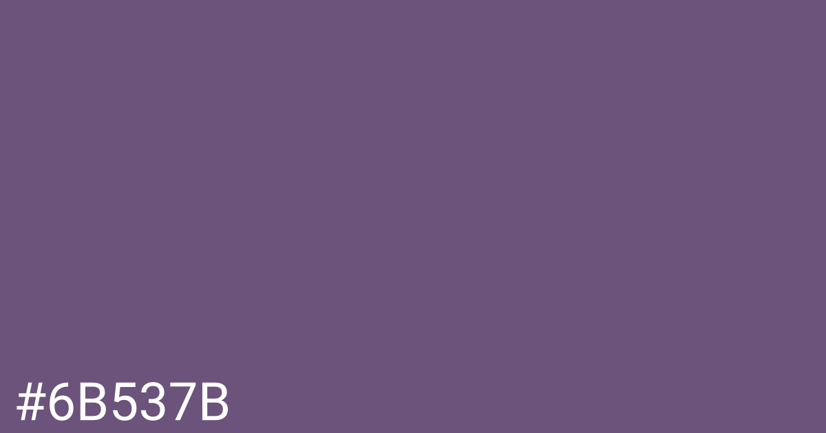 Hex color #6b537b graphic