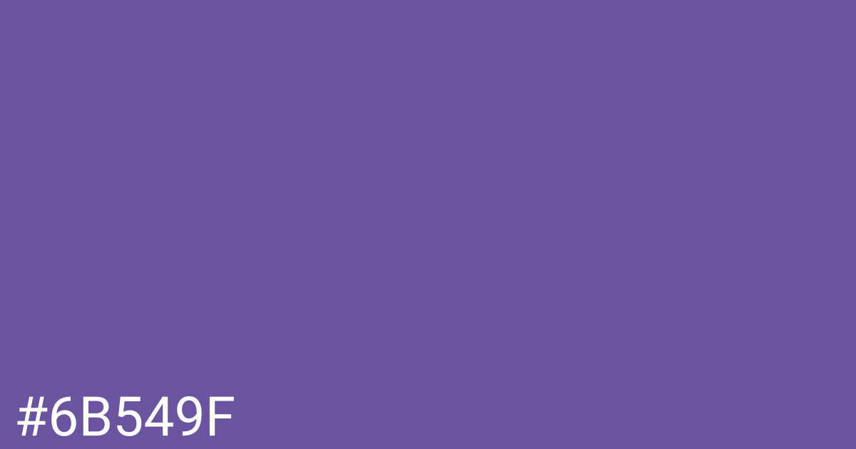 Hex color #6b549f graphic