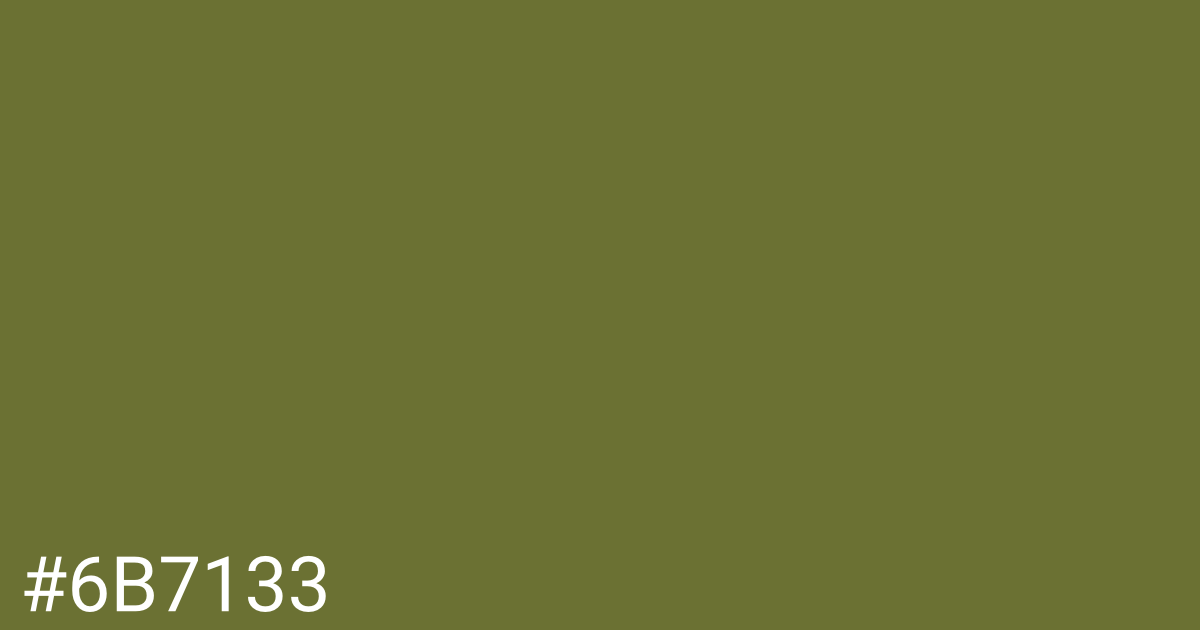 Hex color #6b7133 graphic