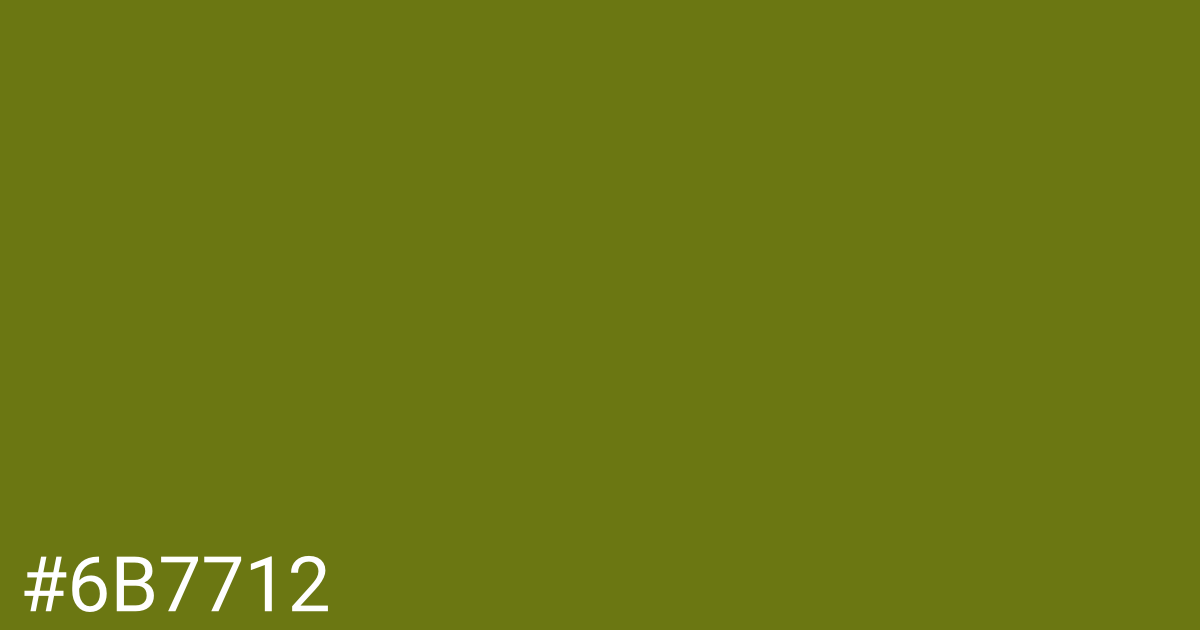 Hex color #6b7712 graphic