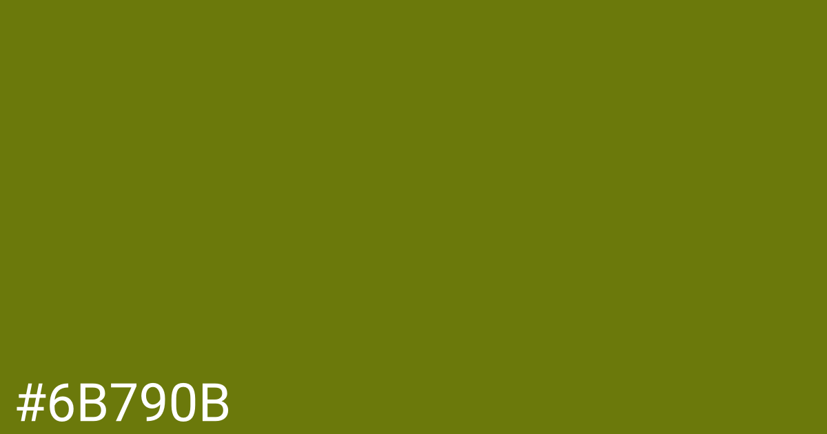 Hex color #6b790b graphic