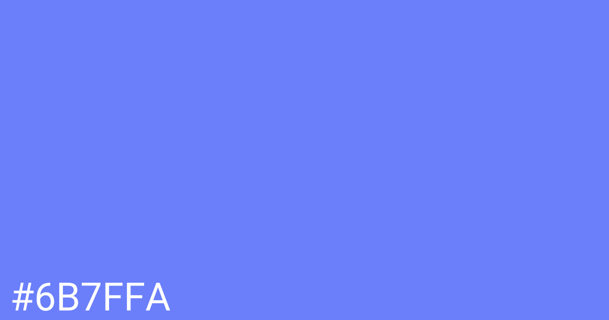 Hex color #6b7ffa graphic