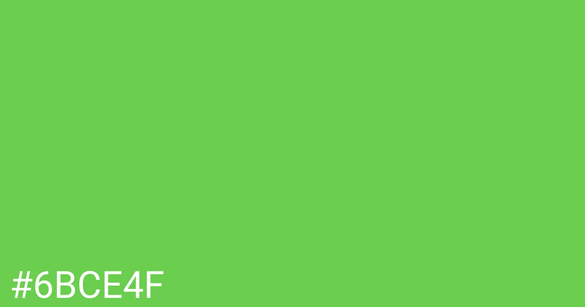 Hex color #6bce4f graphic