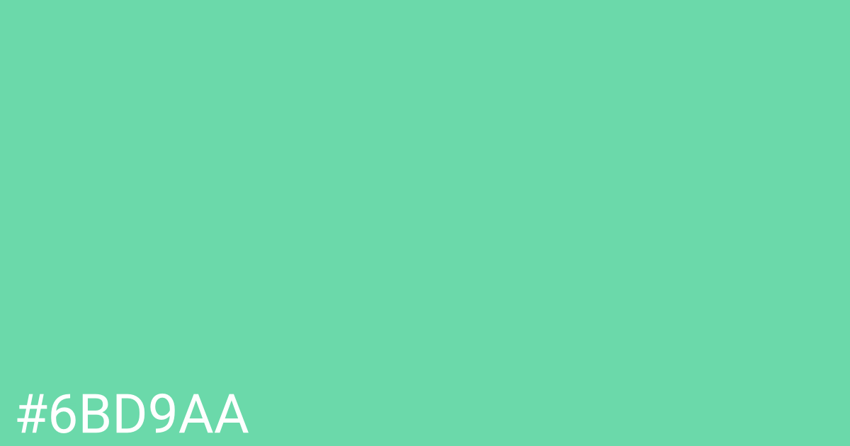 Hex color #6bd9aa graphic