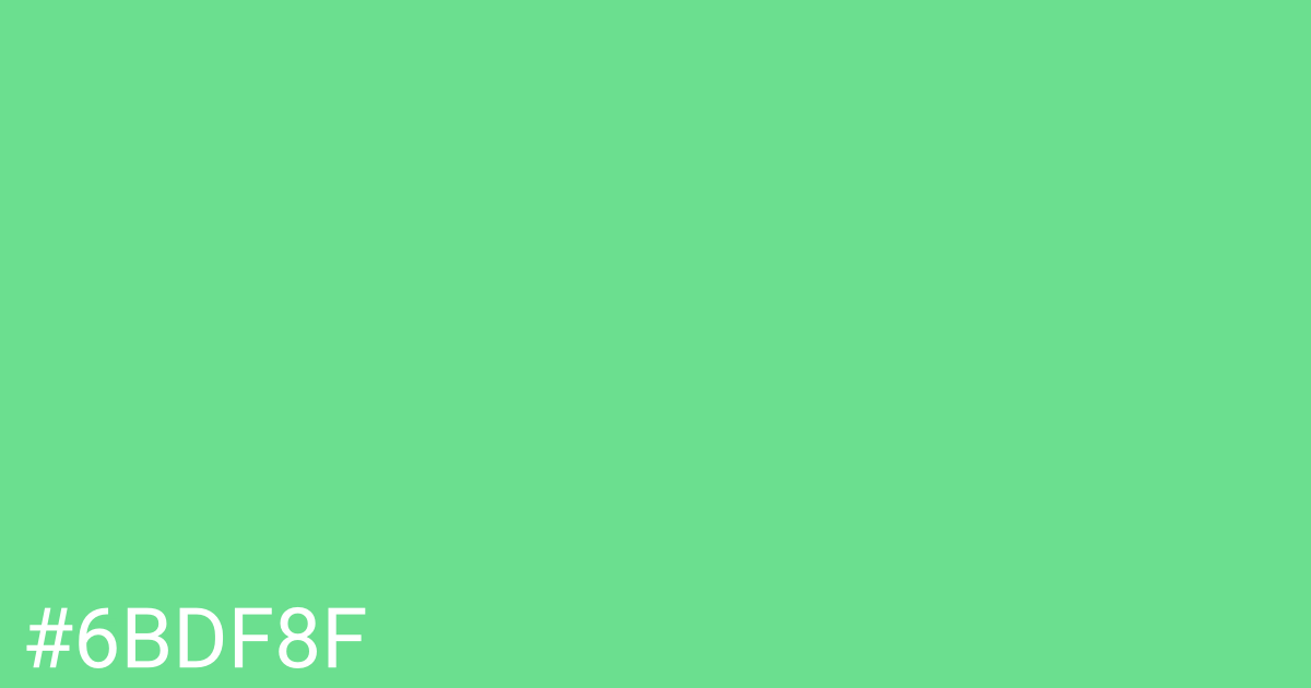 Hex color #6bdf8f graphic
